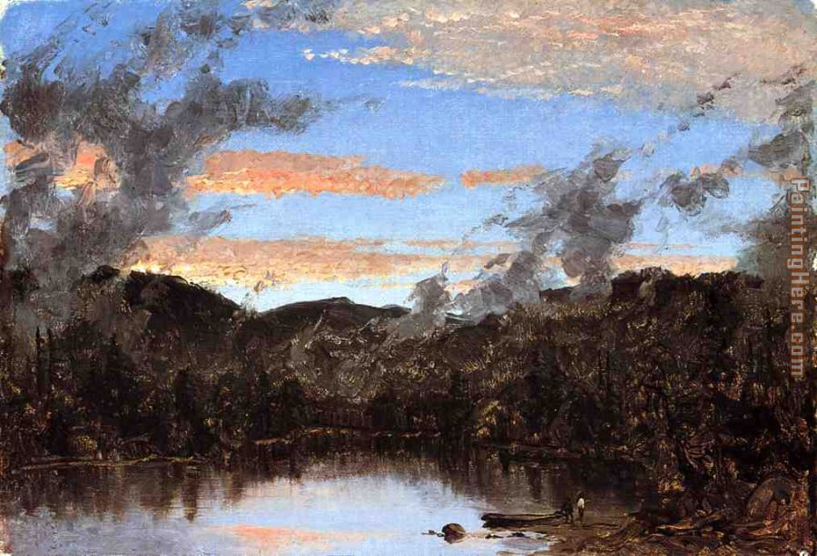 A Mist Rising at Sunset in the Catskills painting - Sanford Robinson Gifford A Mist Rising at Sunset in the Catskills art painting
